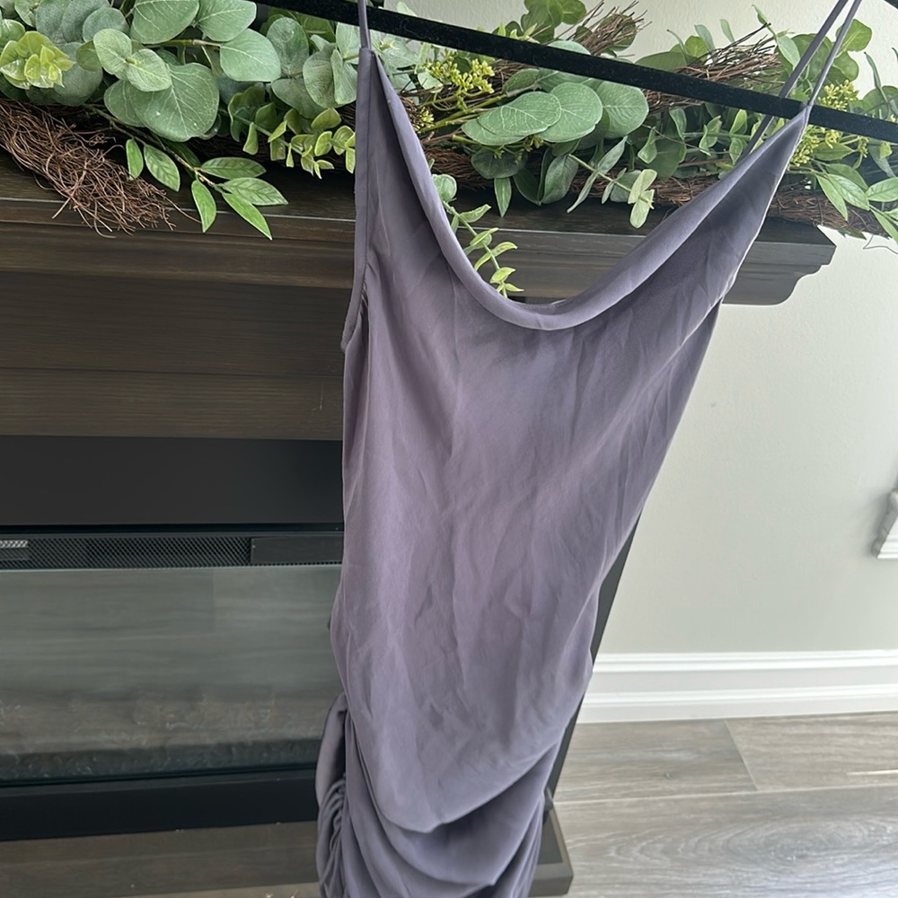 Silk grey slouchy tie free people dress